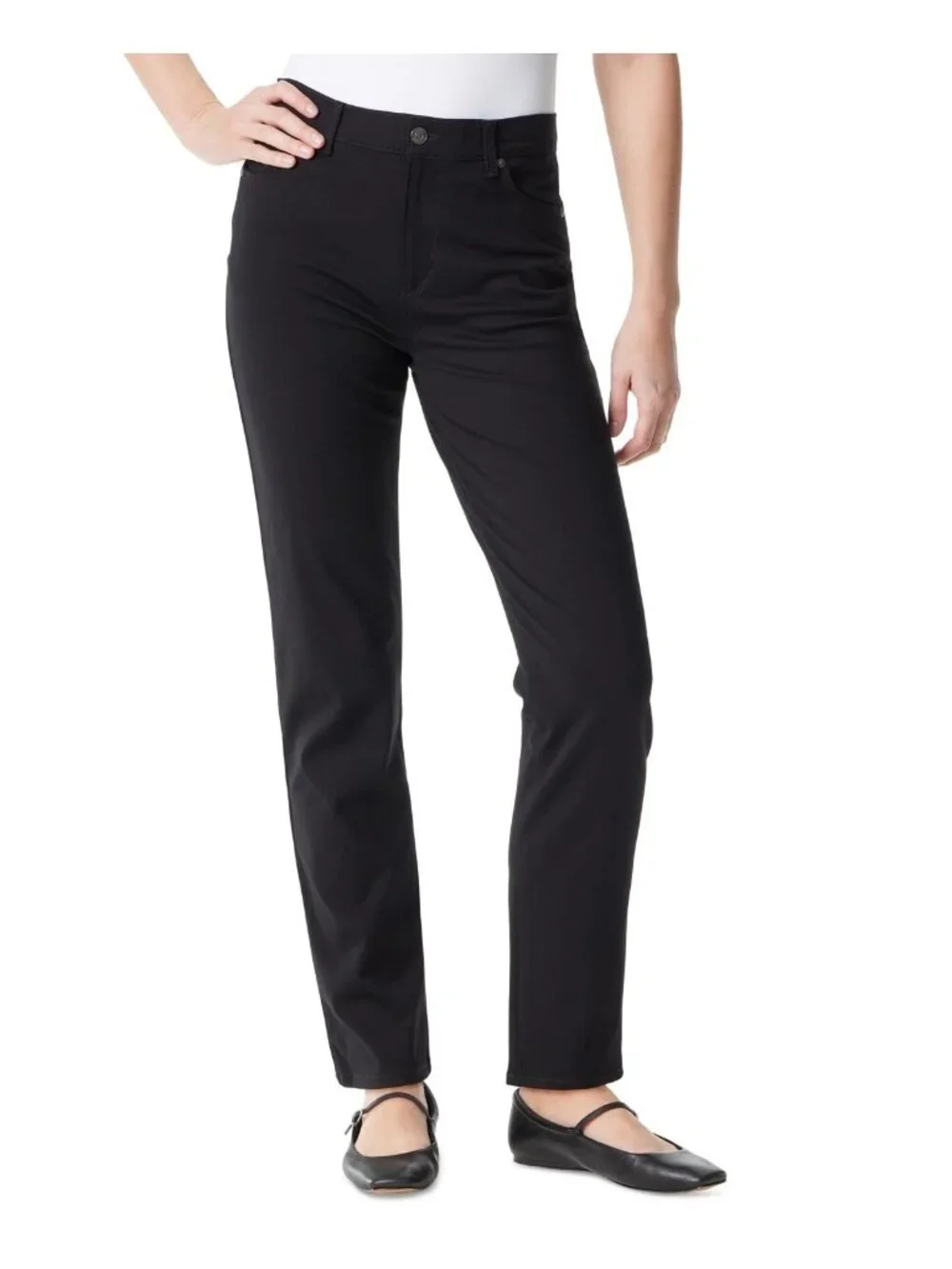 Gloria Vanderbilt Women's Amanda Ponte Jean Black Size 4 MSRP $50